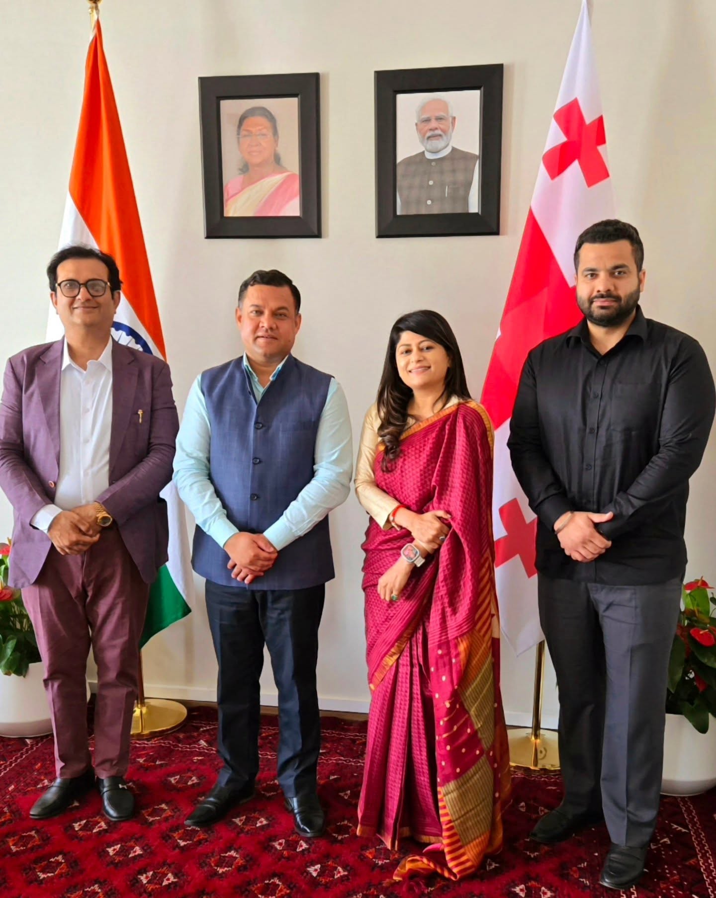 Parul Mahajan with diplomats at the Embassy of India, Tbilisi