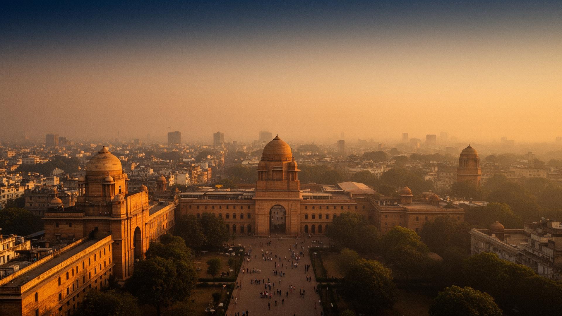 Government quarter, New Delhi at golden hour